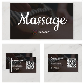 Moderne Massagetherapie QR Code Visitekaartje