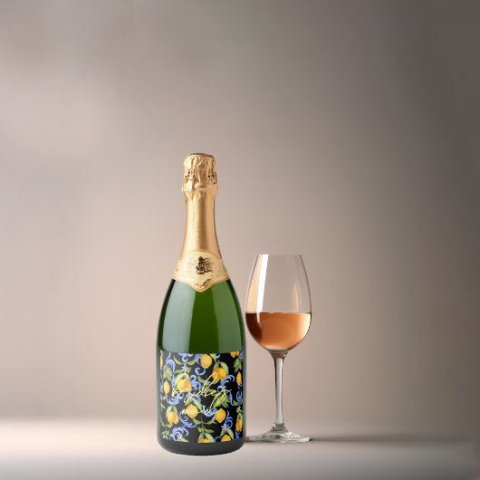 Moderne Matching Bruidsmeisje Bach-feest | Inverse Sparkling Wijnetiket