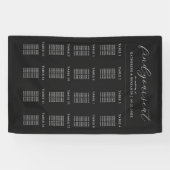 Moderne Matte Zwarte Trouwstoel Grafiek Spandoek (Horizontaal)