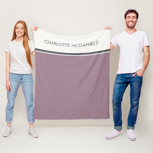 Moderne Maulberry Simple Personal Name Fleece Deken (In situ)