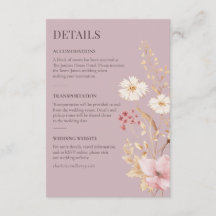 Moderne Mauve Botanische Trouwdetails