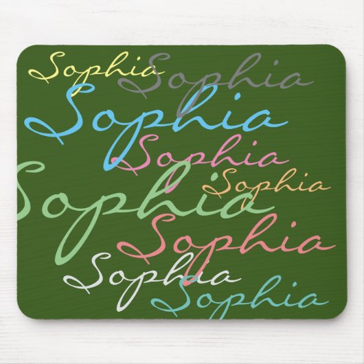 Moderne maximalistische aangepaste naam unieke typ muismat (Voorkant)