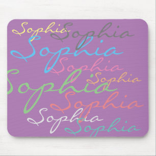 Moderne maximalistische aangepaste naam unieke typ muismat