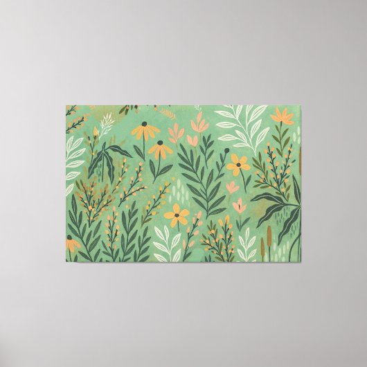 Moderne Meadow Floral Canvas Art Afdruk (Voorkant)