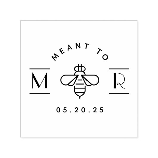 Moderne 'Meant to Bee' Hommage Bruiloftsgeschenk Zelfinktende Stempel (Design)
