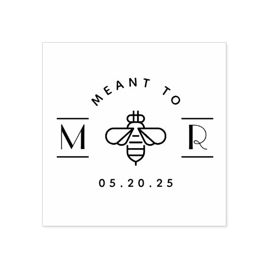 Moderne 'Meant to Bee' honing bruiloft favor Rubberstempel (Afrduk)
