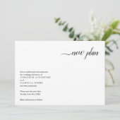 Moderne mededeling van uitstel van de bruiloft kaart (Staand voorkant)