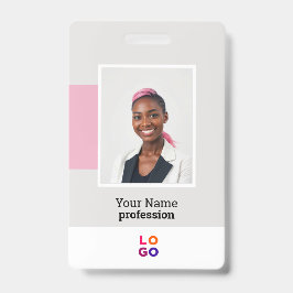 Moderne medewerker Logo, foto, QR-code, naam Badge