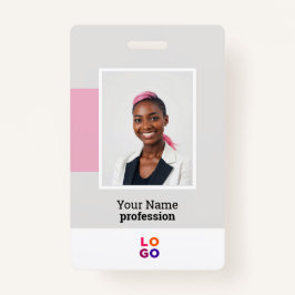 Moderne medewerker Logo, foto, QR-code, naam Badge