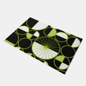 Moderne mediane cirkels Halves Black Chartreuse Deurmat (Schuin)