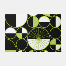 Moderne mediane cirkels Halves Black Chartreuse Deurmat