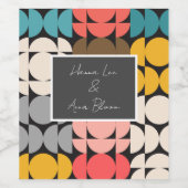 Moderne medio-centraalcirkels en semicircles Etike Wijn Etiket (Enkel label)