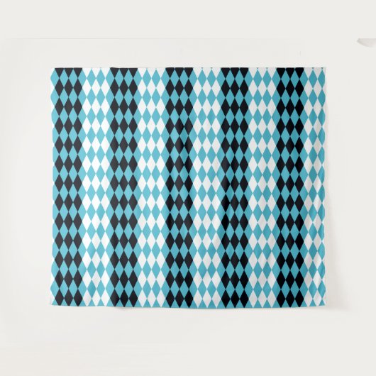 Moderne medio-Century mod retro diamanten Harlequi Wandkleed (Voorkant (horizontaal))