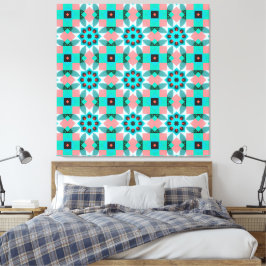 Moderne mediterraan ster tegel patroon accent kuss canvas afdruk