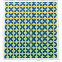 Moderne Mediterraanse Blauwe Gele Geometrische Dou