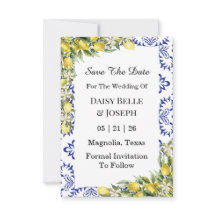 Moderne Mediterraanse Citroen Blauwe Mozaïek Bruil