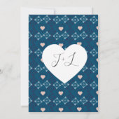 Moderne mediterrane Tegel met hart Opslaan datum Kaart (Achterkant)