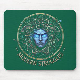 Moderne Medusa Tech Problemen - Cyberpunk Grieks Muismat