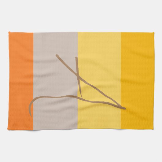 Moderne Meerdere Pastel Kleur Monogram Naam Initia Theedoek (Horizontaal)