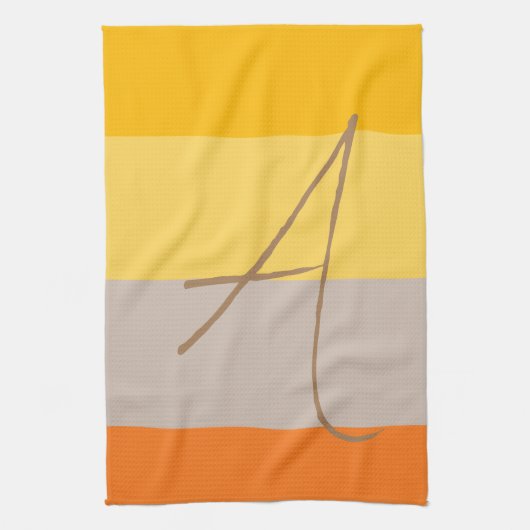 Moderne Meerdere Pastel Kleur Monogram Naam Initia Theedoek (Verticaal)