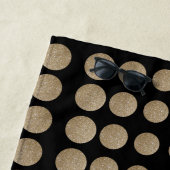 moderne , meetbare zwarte goudstippen strandlaken (In situ)