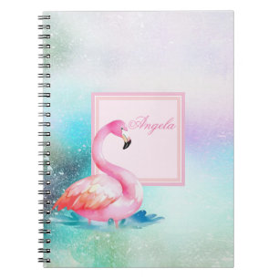 Moderne meisje kleurrijke, Schattige flamingo's Notitieboek