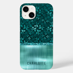 Moderne Meisjesachtige Bloem Glitter Glans Persoon Case-Mate iPhone 14 Hoesje