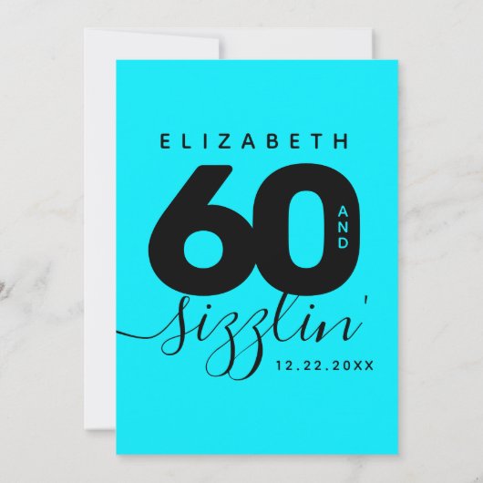 Moderne meisjesachtige ijsblauw 60 en Sizzlin' Kaart (Achterkant)