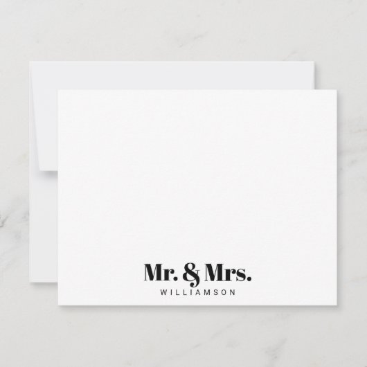 Moderne meneer en mevrouw uw achternaam notitiekaartje (Voorkant)