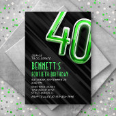 Moderne Mens 40e anniversaire Invitation