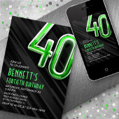 Moderne Mens 40e anniversaire Invitation