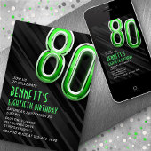 Moderne Mens 80e anniversaire Invitation