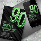 Moderne Mens 90e anniversaire Invitation