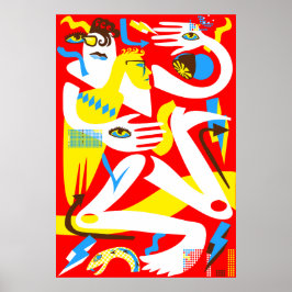 Moderne mensen illustratie poster