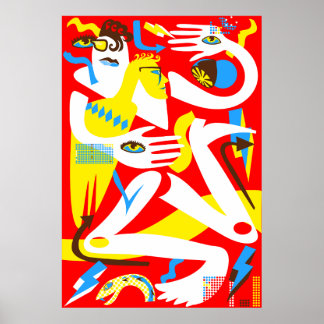 Moderne mensen illustratie poster