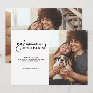 Moderne mensen trouwen 2 Foto Verloving Kaart