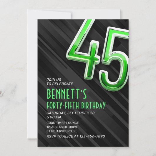 Moderne Mensl 45e verjaardag uitnodiging (Voorkant)