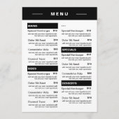 Moderne menu Drinken restaurant | Prijslijst (Voorkant)