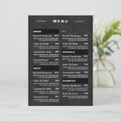 Moderne menu Drinken restaurant | Prijslijst (Staand voorkant)
