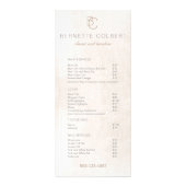 Moderne menu met twee Initialen monogram Salon Pri (Voorkant)