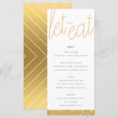 Moderne Menukaart met Goudpenseelstreek (Voorkant / Achterkant)