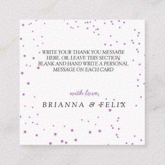 moderne merci rose mariage carte de remerciements (Dos)
