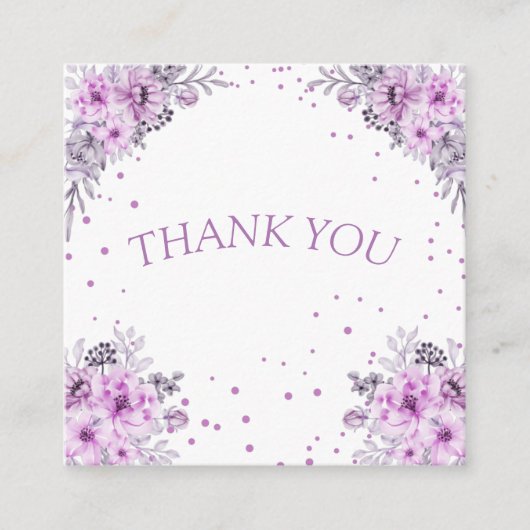 moderne merci rose mariage carte de remerciements (Devant)