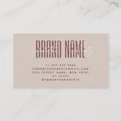 Moderne merknaam toevoegen elegante bordeaux rood visitekaartje (Achterkant)