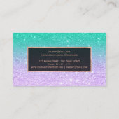 Moderne mermaïde glitter chic ombre makeup visitekaartje (Achterkant)