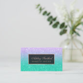 Moderne mermaïde glitter chic ombre makeup visitekaartje (Staand voorkant)