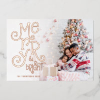 Moderne Merry and Bright Foto Overlay Kerstmis
