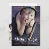 Moderne Merry & Bright Holiday Deux Cartes photos (Devant / Derrière)