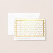Moderne Merry Christmas Calligrafie Gouden Rand Folie Kaarten (Met envelop)