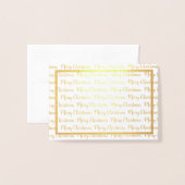 Moderne Merry Christmas Calligrafie Gouden Rand Folie Kaarten (Voorkant met envelop)